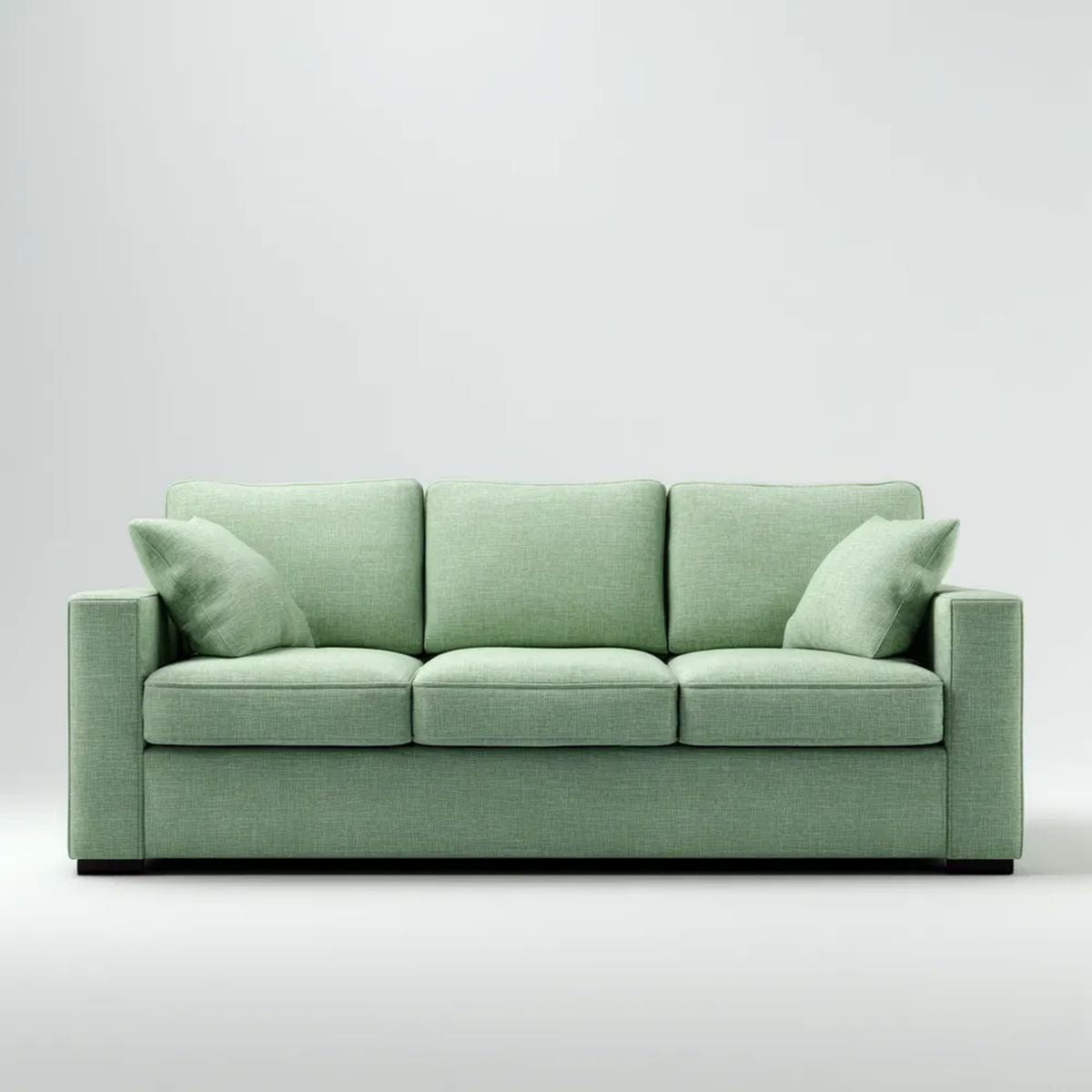 Sofa, 3-osobowa z sofą z zielonym szałwią poliester, 210 x 90 x 85 cm