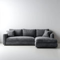 Sofa, 4-osobowa sofa w ciemnoszarej poliestrowej tkaniny, 280 x 165 x 85 cm