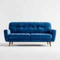 Sofa, Niebieska sofa w poliestrze Belivelvet z drewnianymi nóżkami, 160 x 84 x 86 cm