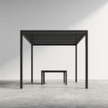 Altana lub pergola, Pergola w paski czarne 300 x 300 x 230 cm w kwadratowym aluminium