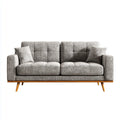 sofa 3-osobowa szara 210 x 90 x 88 cm z poliestrowym pokryciem wyściełanym pianką i stożkowym kształtem