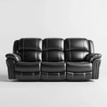 Sofa, 3-osobowa czarny sofa w PU syntetyczne skóry, 210 x 95 x 100 cm