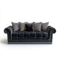 Sofa, Czarna 3-osobowa sofa w poliestrze ephelvelt z ephelled remises, 225 x 95 x 85 cm