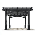 Altana lub pergola, Czarny ogród pergola w prostokątnym litym drewnie jodłowym 300 x 300 x 230 cm