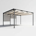 Altana lub pergola, Ogród pergola szary antracyt i beżowy 400 x 300 x 220 cm w aluminiowym i prostokątnym poliestrze