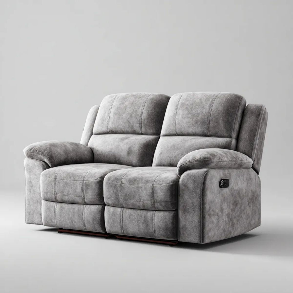 Sofa, Elektryczne relaksujące sofa 2 fotele w kolorze szarym w mikrofibrze 170 x 95 x 102 cm