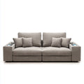 Sofa, 2-fotelik Rozluźnij sofę szarą 230 x 100 x 95 cm poliester prostokątna