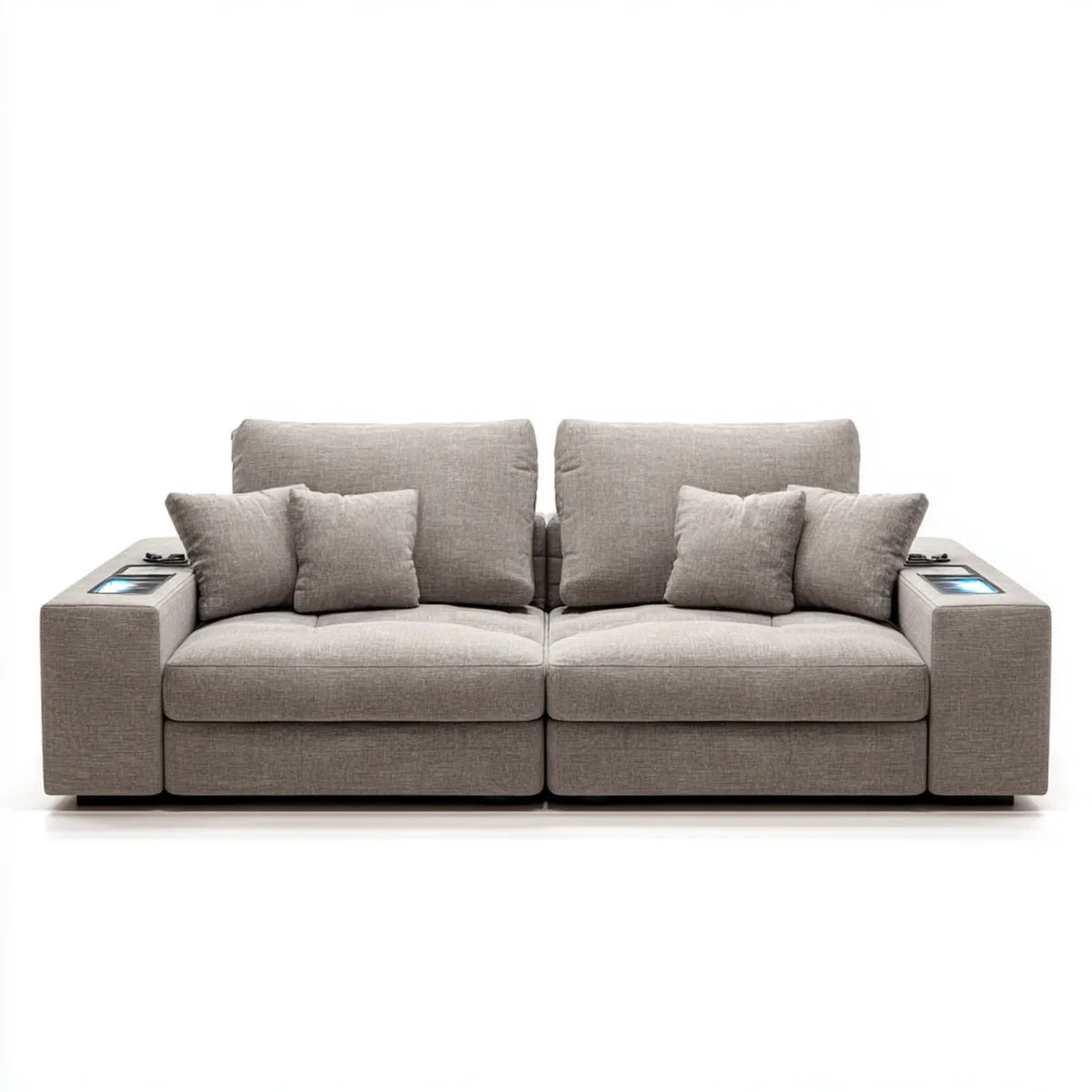 Sofa, 2-fotelik Rozluźnij sofę szarą 230 x 100 x 95 cm poliester prostokątna