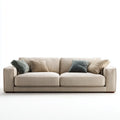 Sofa, 3-osobowa kanapa śmietana 230 x 95 x 84 cm poliester prostokątna