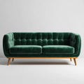 Sofa, 2 ciemnozielone sofa w poliestrze ephelvelt z litymi drewnianymi nóżkami, 180 x 85 x 78 cm