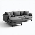 Sofa, 3 ciemnoszare poliestrowe sofy, 240 x 160 x 85 cm