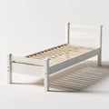 Rama łóżka, Łóżko pojedyncze rama Biała 90 x 200 cm Pine lite drewno prostokątne z ramką pogrubioną