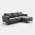 Sofa, 3-osobowa w kolorze prostokątnym fotel w kolorze poliestrowym szary 220 x 150 x 85 cm w L