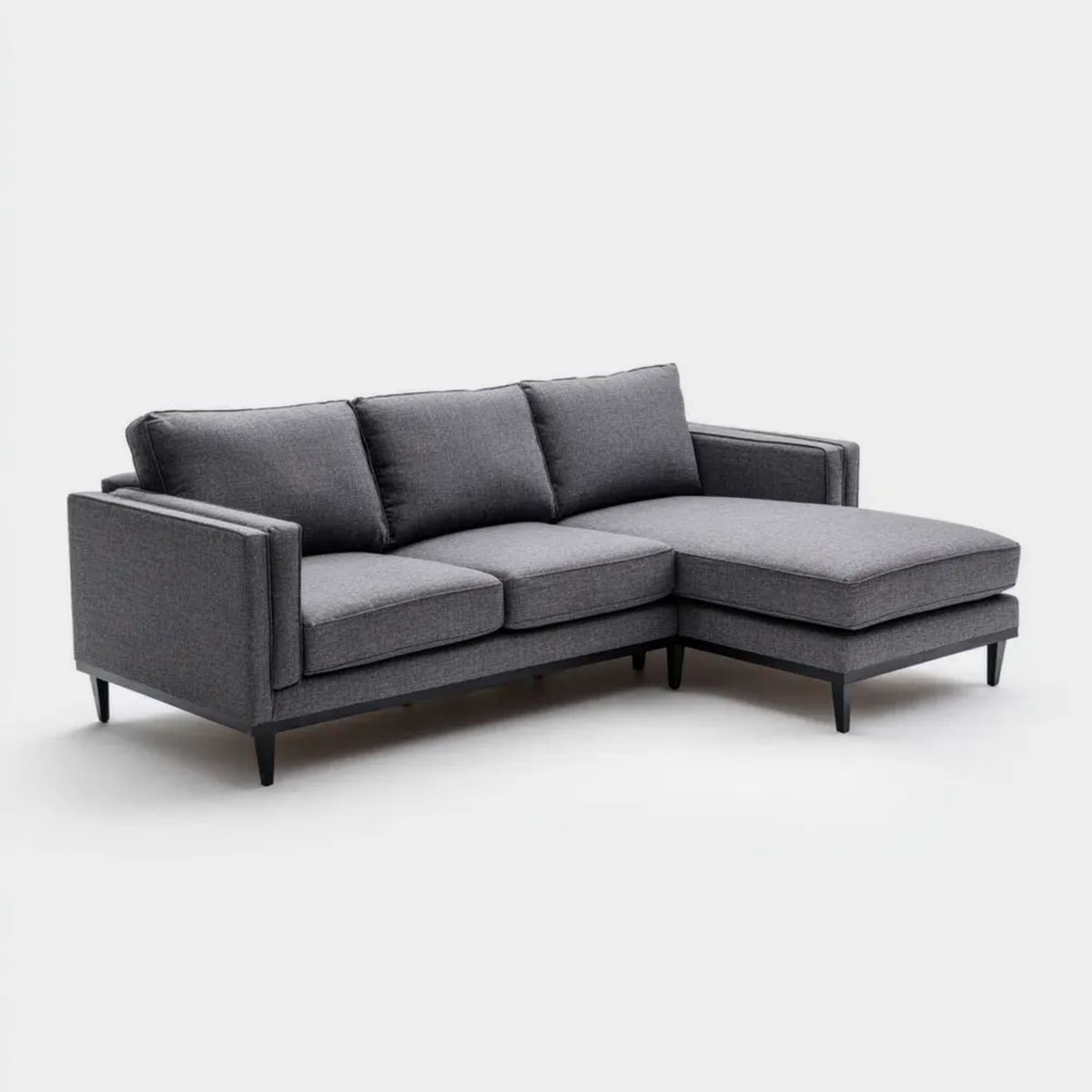 Sofa, 3-osobowa w kolorze prostokątnym fotel w kolorze poliestrowym szary 220 x 150 x 85 cm w L