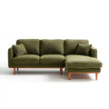 Sofa, 3-osobowa w kolorze figlarnym, fotel w kolorze oliwkowym, kolor: 250 x 155 x 85 cm