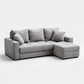 Sofa, 3-osobowa sofa w kolorze szarym tkanina z distrist meridian, 230 x 150 x 85 cm