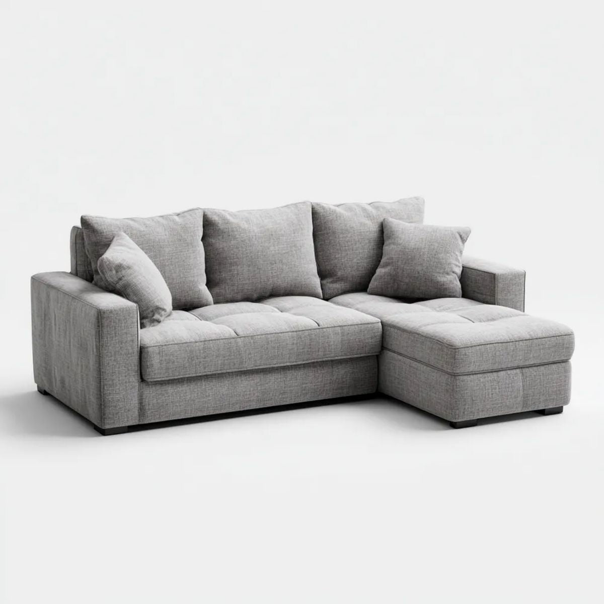 Sofa, 3-osobowa sofa w kolorze szarym tkanina z distrist meridian, 230 x 150 x 85 cm