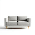 Sofa, 2-osobowa sofa w kolorze jasnoszarym poliester z miękkimi nóżkami, 150 x 84 x 86 cm
