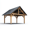 Altana lub pergola, Drewniany pawilon z dachem siodła naturalny kolor antracyt 400 x 400 x 322 cm świerku prostokątny