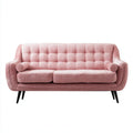 Sofa, 2-osobowa w capite figlarny z czarnym metalowym stopem, 160 x 78 x 86 cm