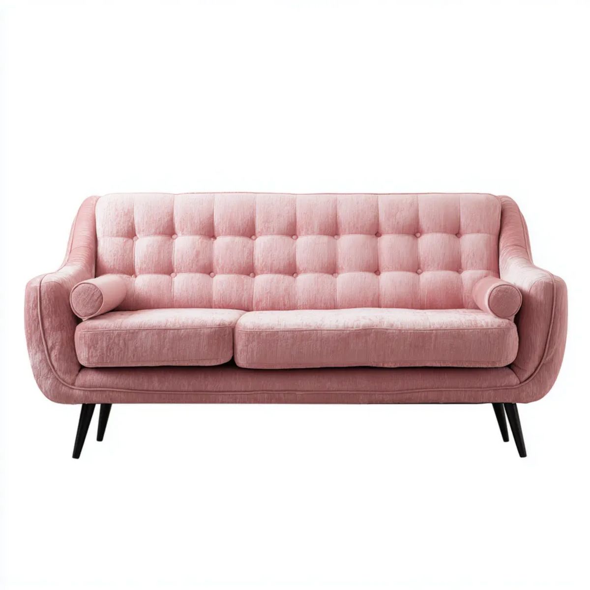 Sofa, 2-osobowa w capite figlarny z czarnym metalowym stopem, 160 x 78 x 86 cm