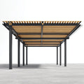 Altana lub pergola, Czarny ogród pergola 600 x 300 x 230 cm stali i prostokątny bambusa