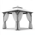 Altana lub pergola, Plac ogród tonnale antracyt szary 300 x 300 x 280 cm z aluminium ocynkowanego stalą z zasłonami poliestrowymi
